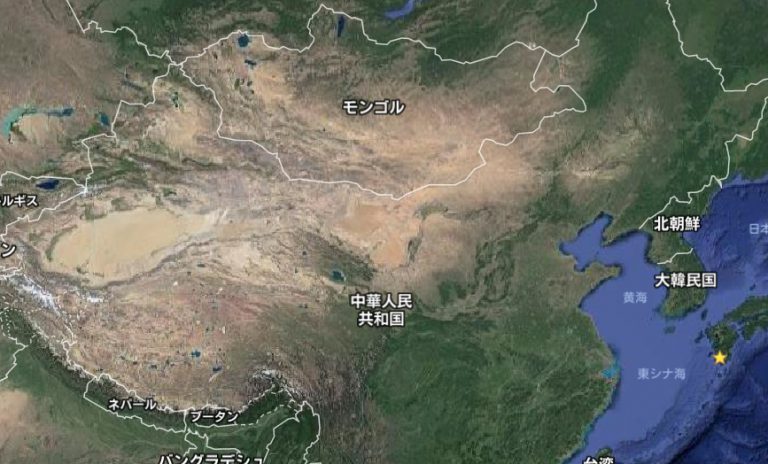 中国北京の砂漠化